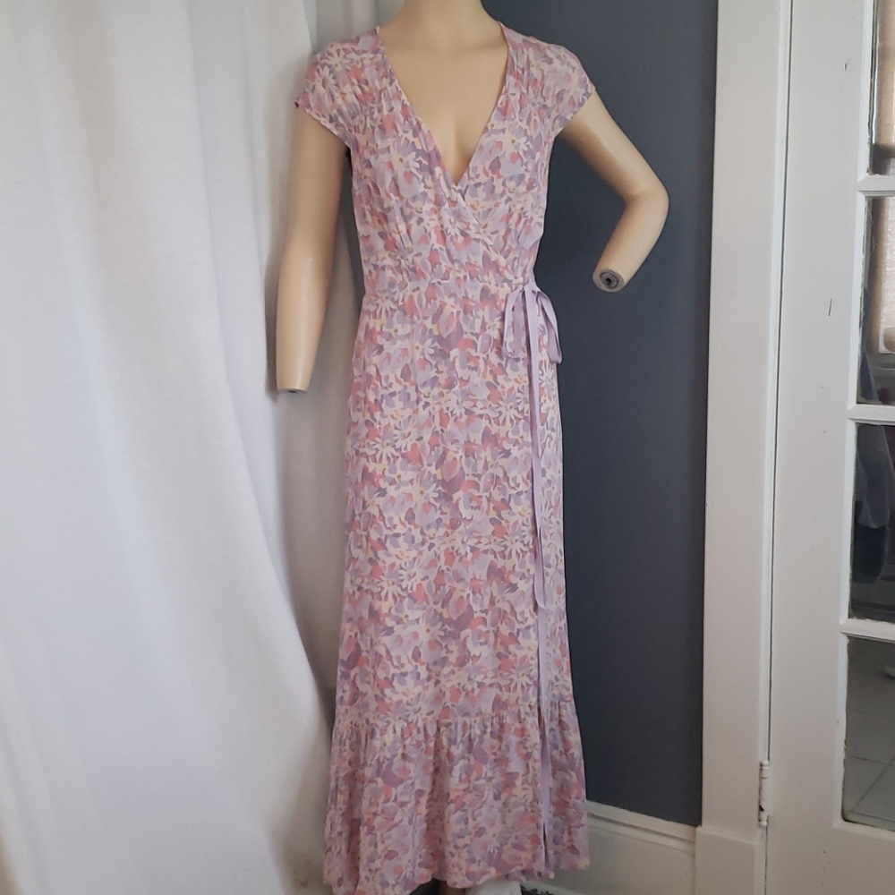 REFORMATION HAVEN MAXI FLORAL PURPLE DRESS